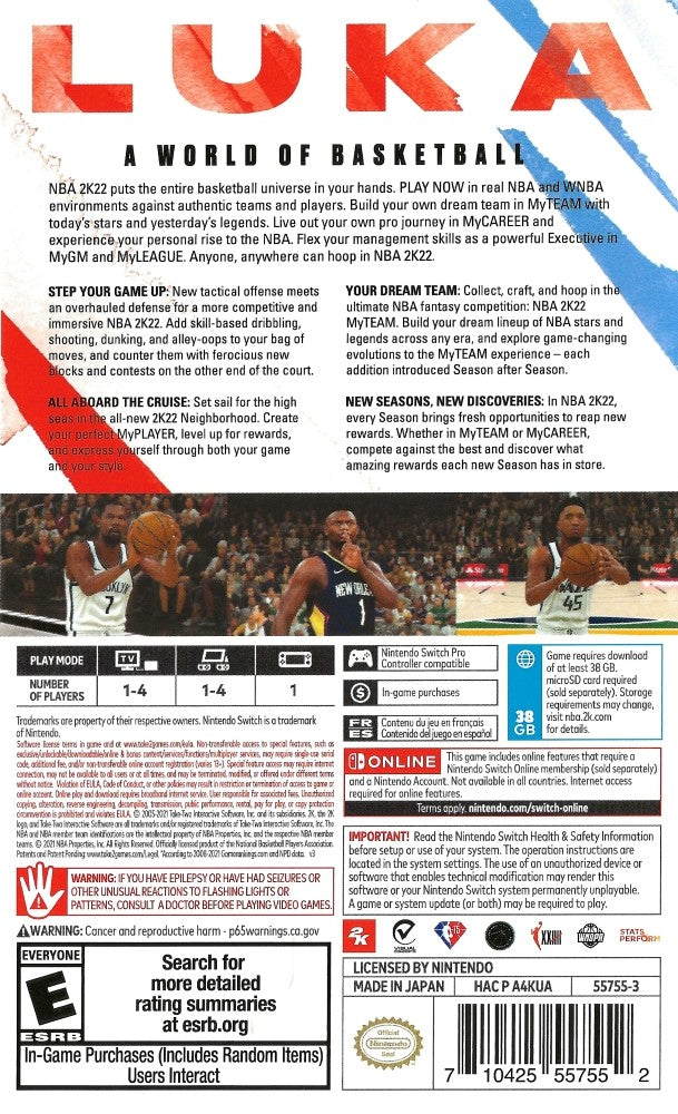 NBA 2K22 Switch - Video Game - Used - CaveGamers - Image 2