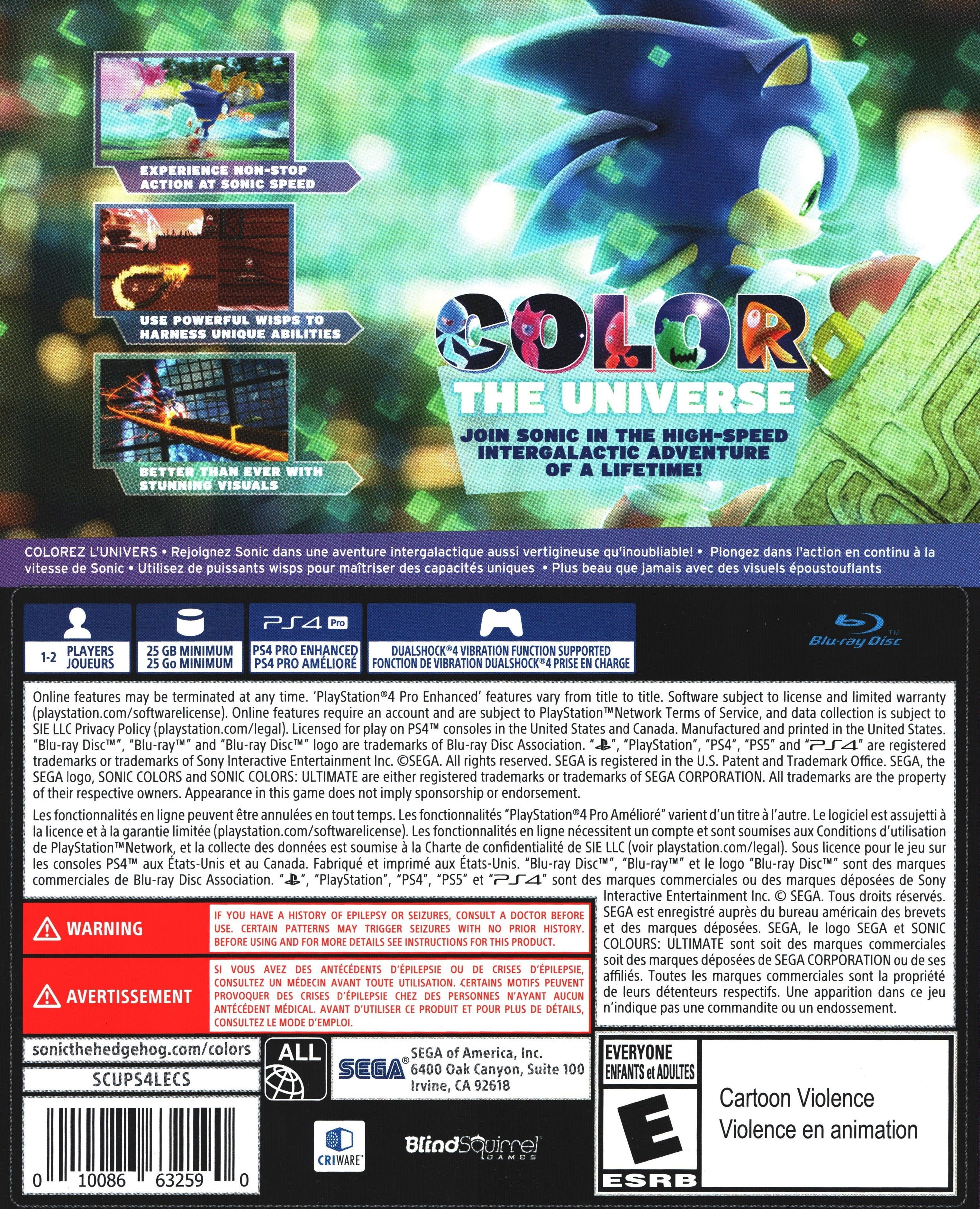 Sonic Colors Ultimate PS4 - Video Game - Used - CaveGamers - Image 2