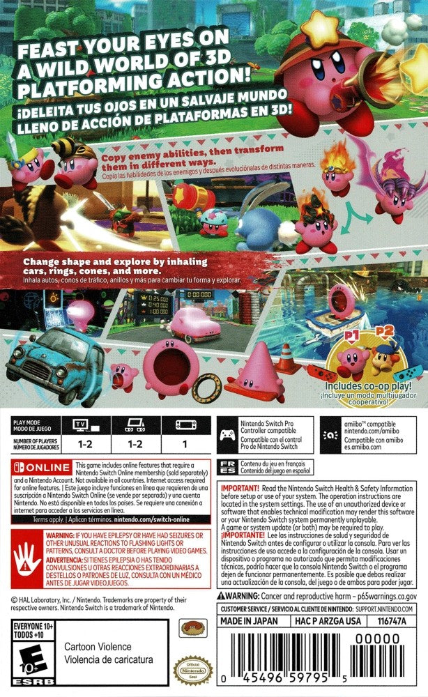 Kirby and the Forgotten Land Switch - Video Game - Used - CaveGamers - Image 2