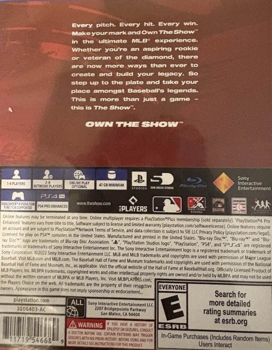 MLB The Show 22 PS4 - Video Game - Used - CaveGamers - Image 2
