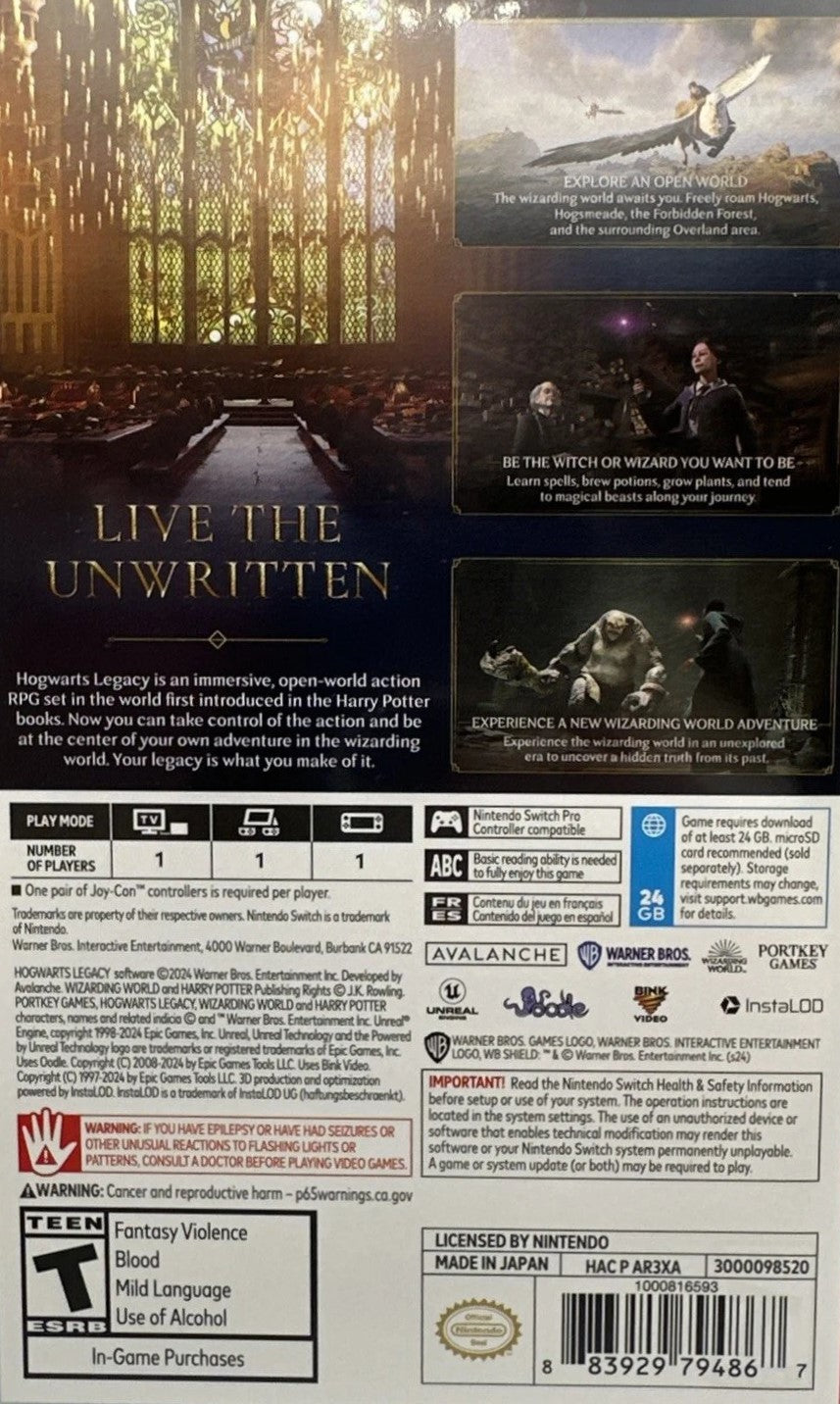 Hogwarts Legacy Switch - Video Game - Used - CaveGamers - Image 2