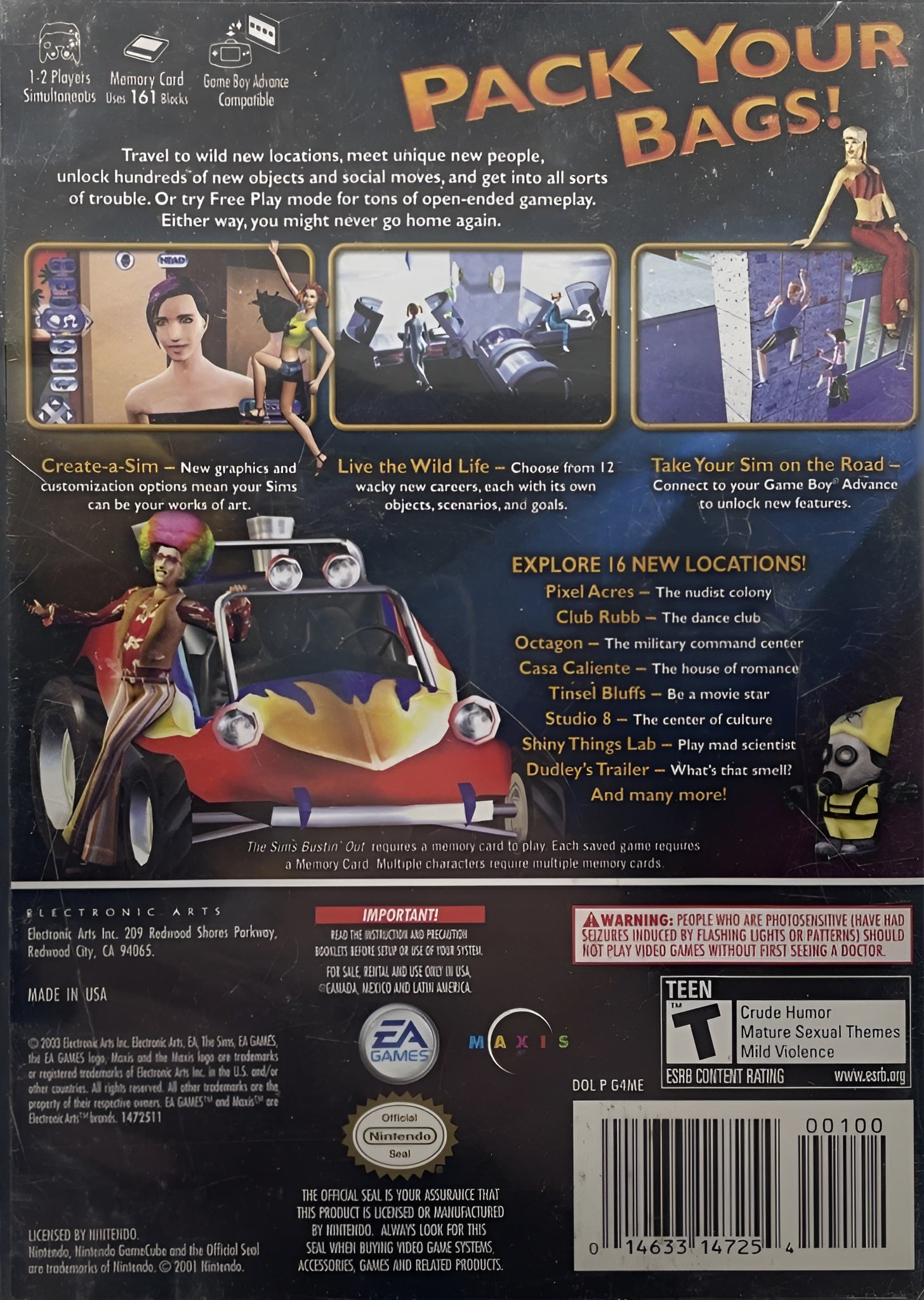 The Sims: Bustin' Out GameCube - Video Game - Used - CaveGamers - Image 2
