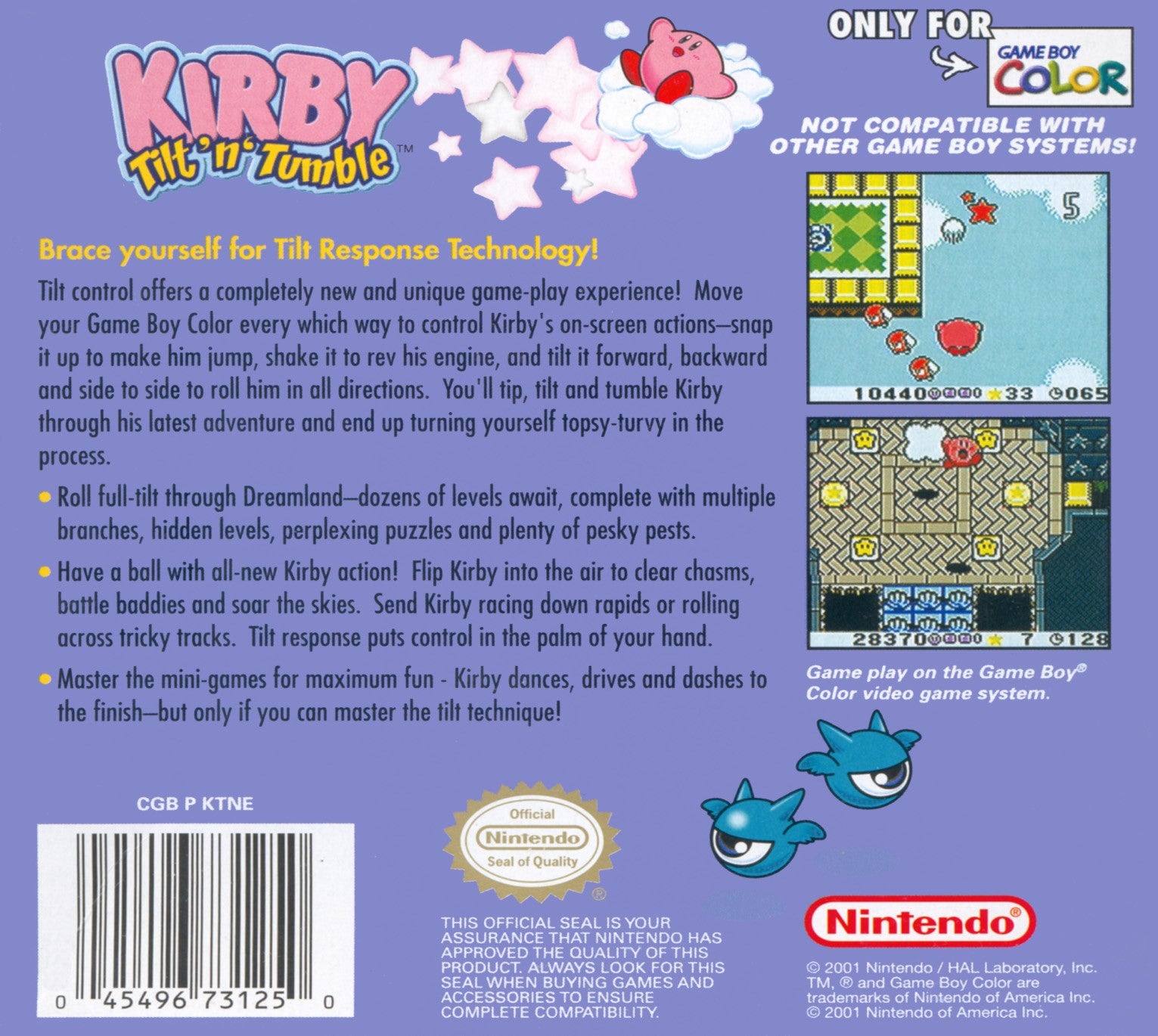 Kirby Tilt 'n' Tumble Game Boy Color - Video Game - Used - CaveGamers - Image 2
