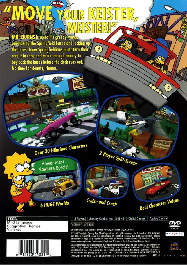 The Simpsons Road Rage Xbox - Video Game - Used - CaveGamers - Image 2