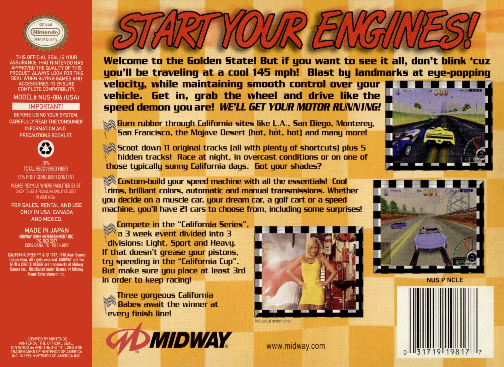 California Speed N64 - Video Game - Used - CaveGamers - Image 2