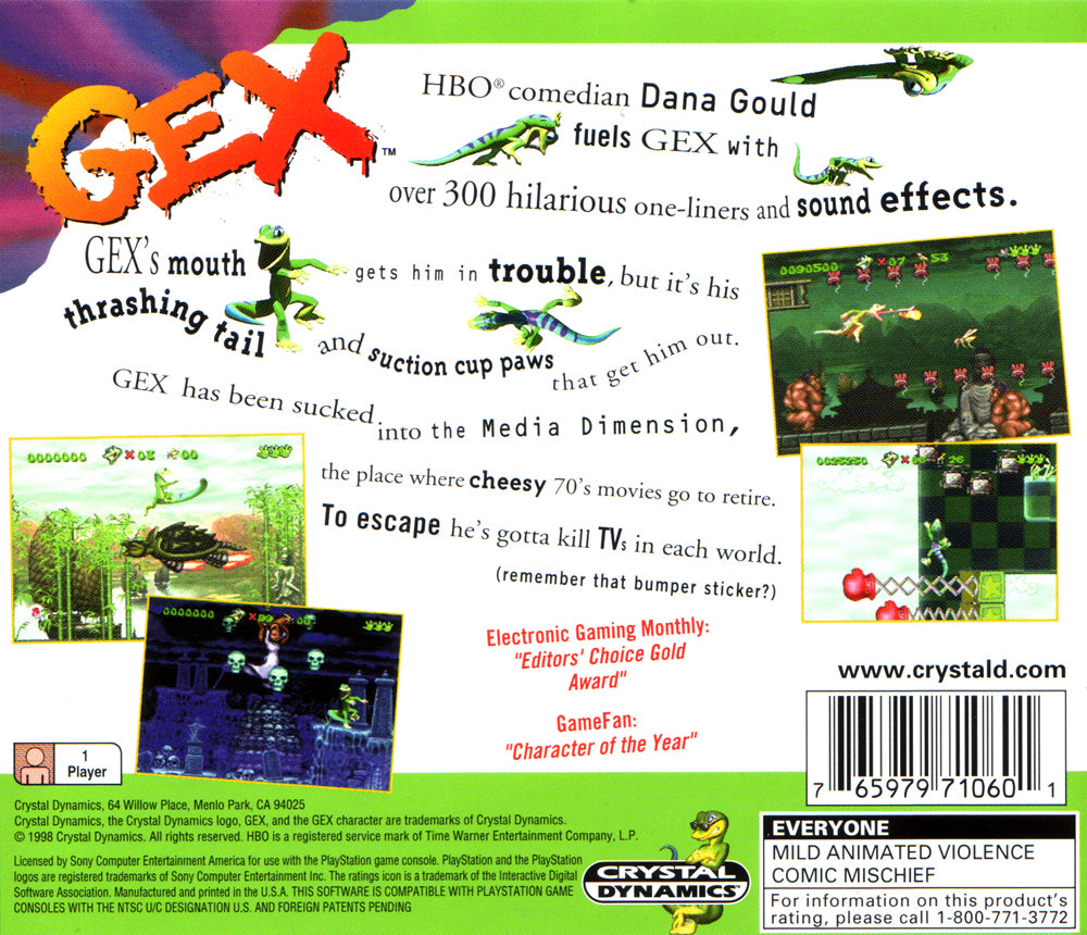 Gex Playstation - Video Game - Used - CaveGamers - Image 2