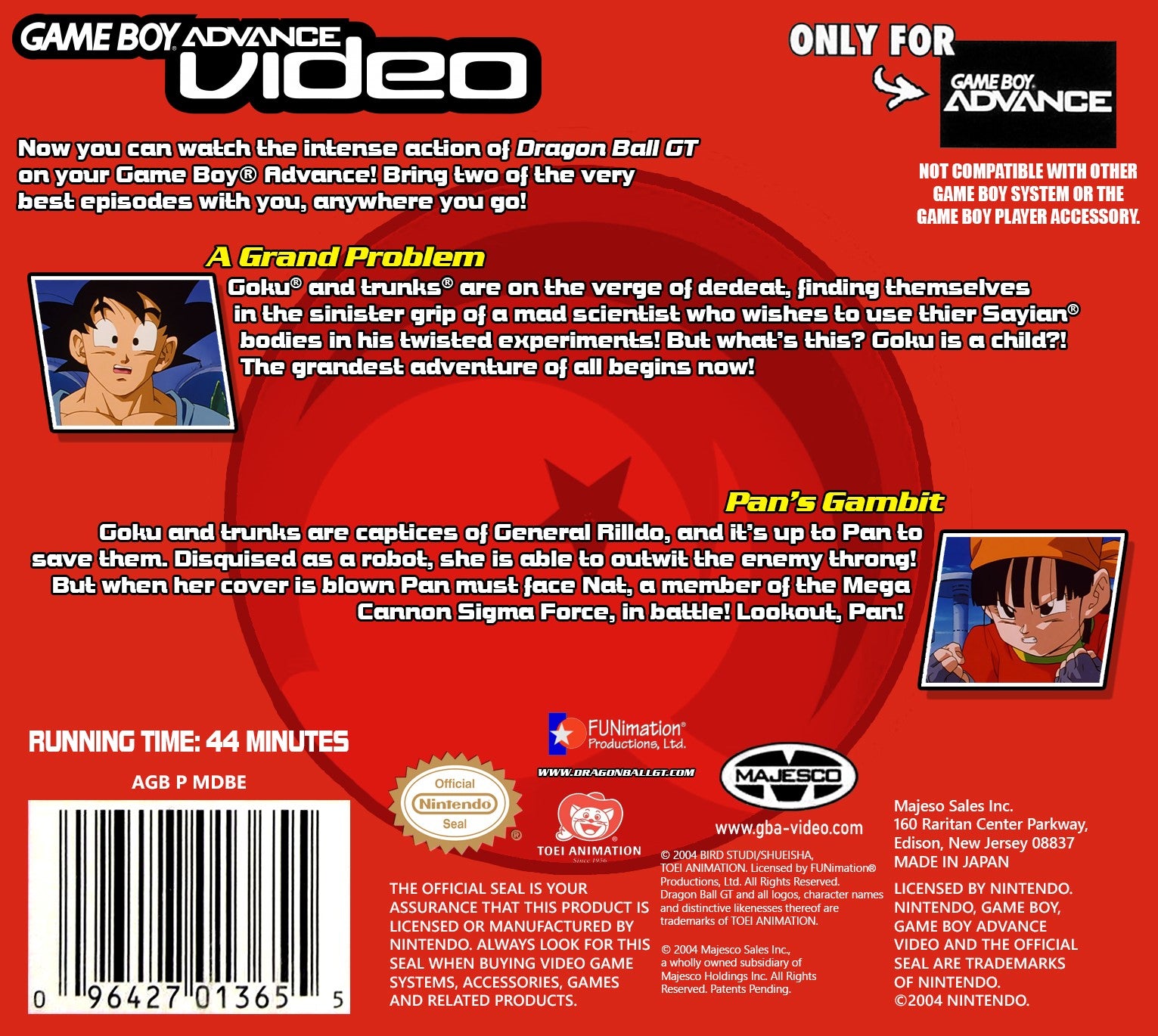 Gameboy Videio Dragon Ball GT Volume 1 Game Boy Advance - Video Game - Used - CaveGamers - Image 2