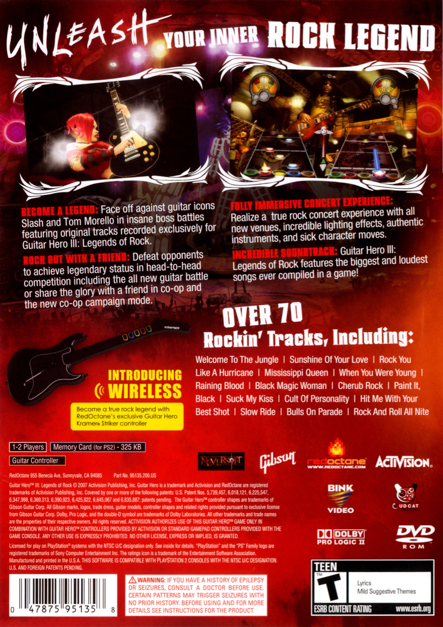 Guitar Hero III: Legends of Rock PS2 - Video Game - Used - CaveGamers - Image 2