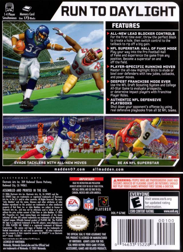 Madden NFL 07 GameCube - Video Game - Used - CaveGamers - Image 2