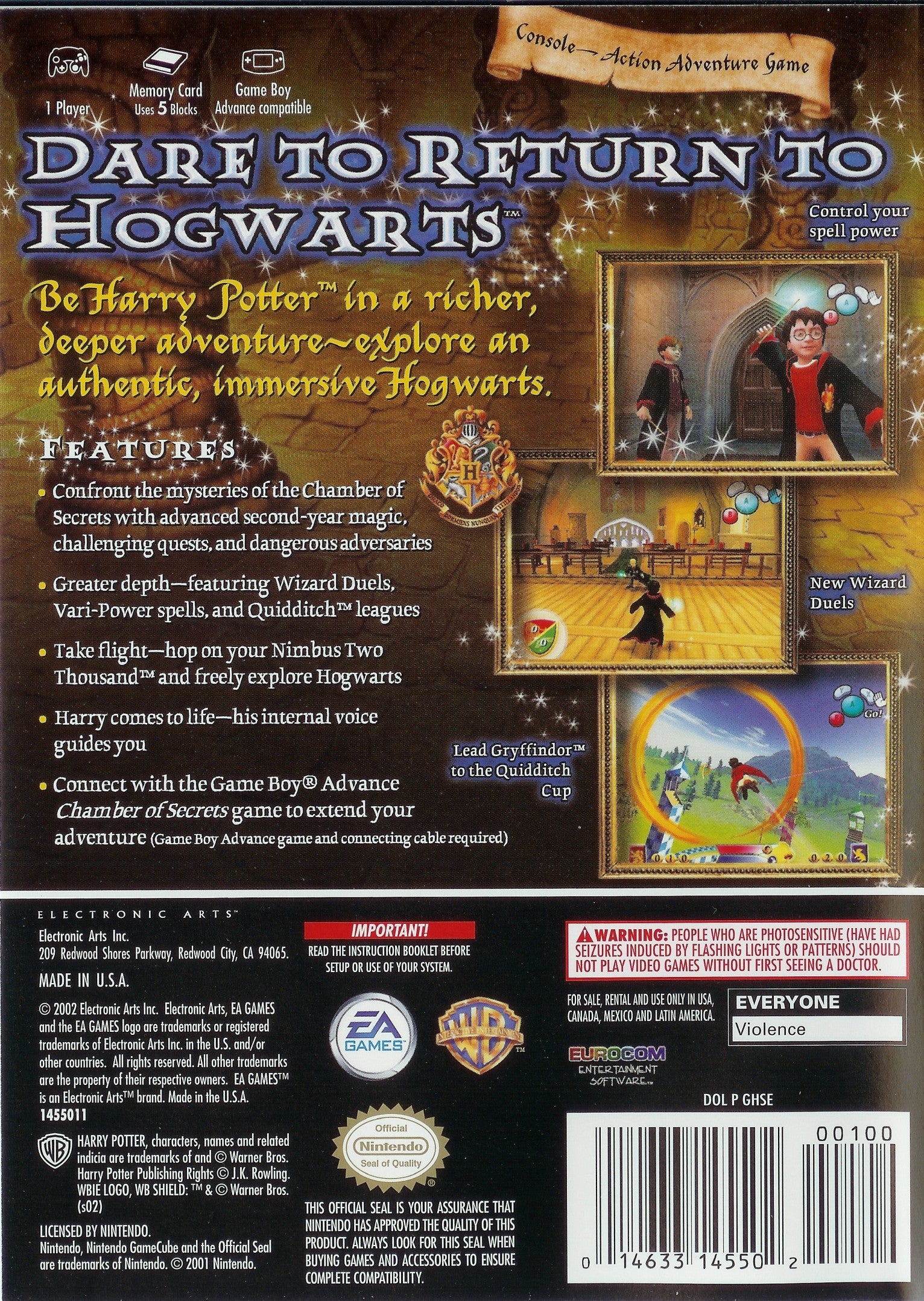 Harry Potter and the Chamber of Secrets GameCube - Video Game - Used - CaveGamers - Image 2