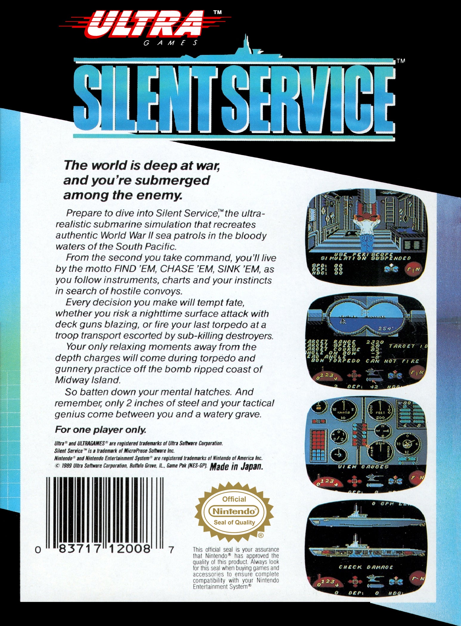 Silent Service NES - Video Game - Used - CaveGamers - Image 2