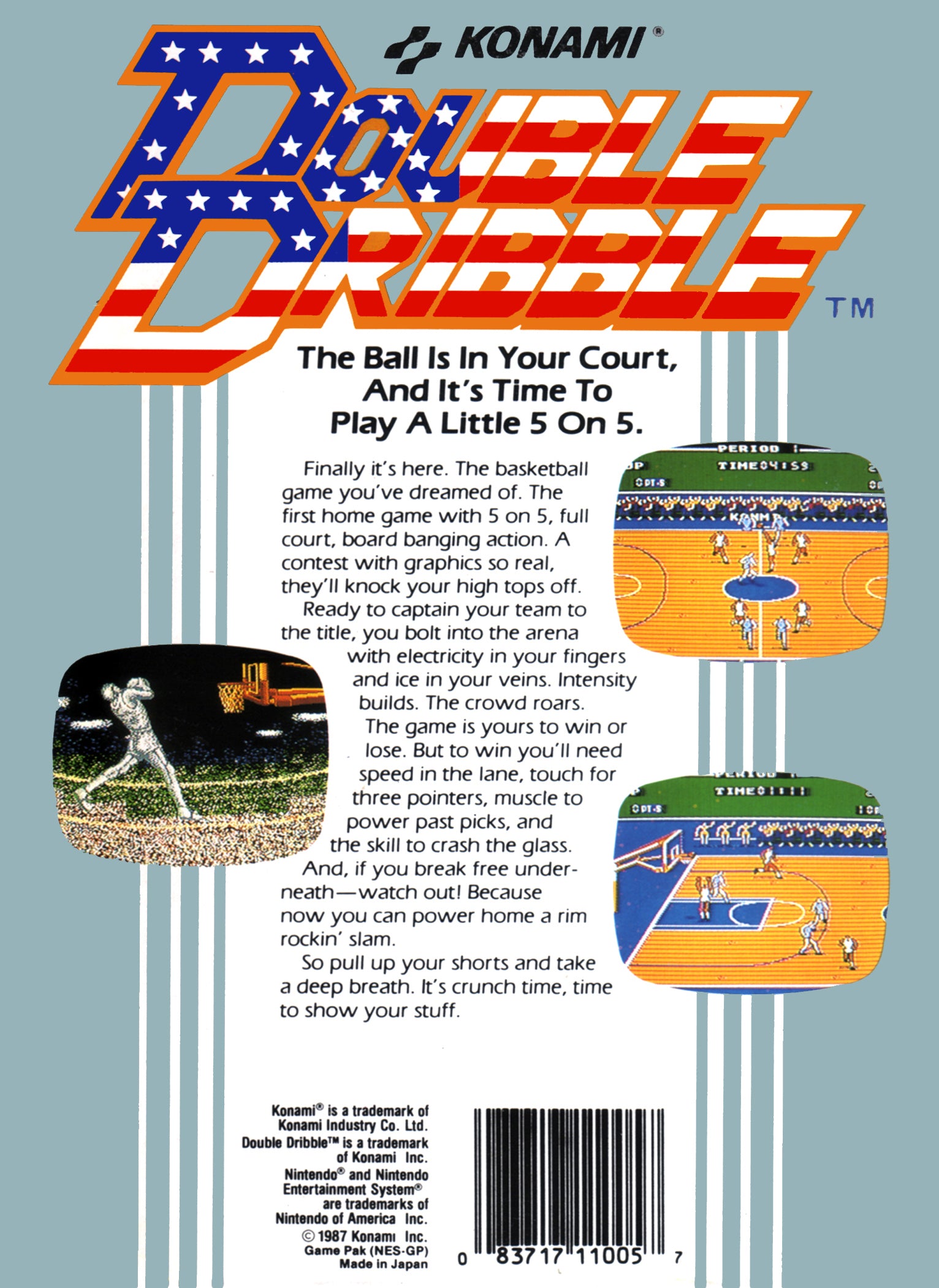 Double Dribble NES - Video Game - Used - CaveGamers - Image 2