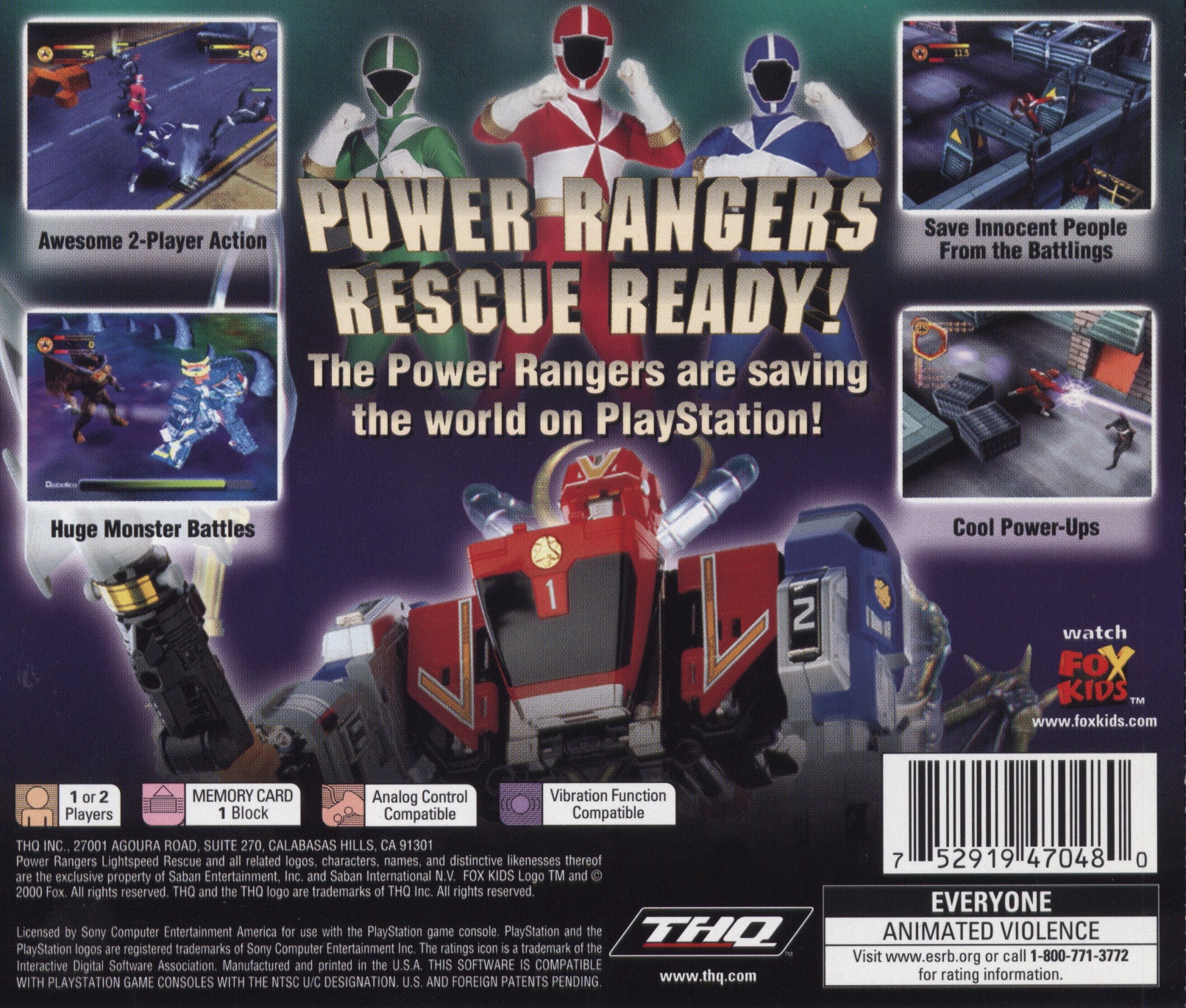Power Rangers: Lightspeed Rescue Playstation - Video Game - Used - CaveGamers - Image 2