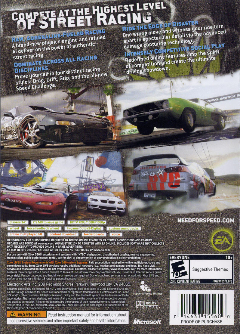 Need For Speed Pro Street Xbox 360 - Video Game - Used - CaveGamers - Image 2