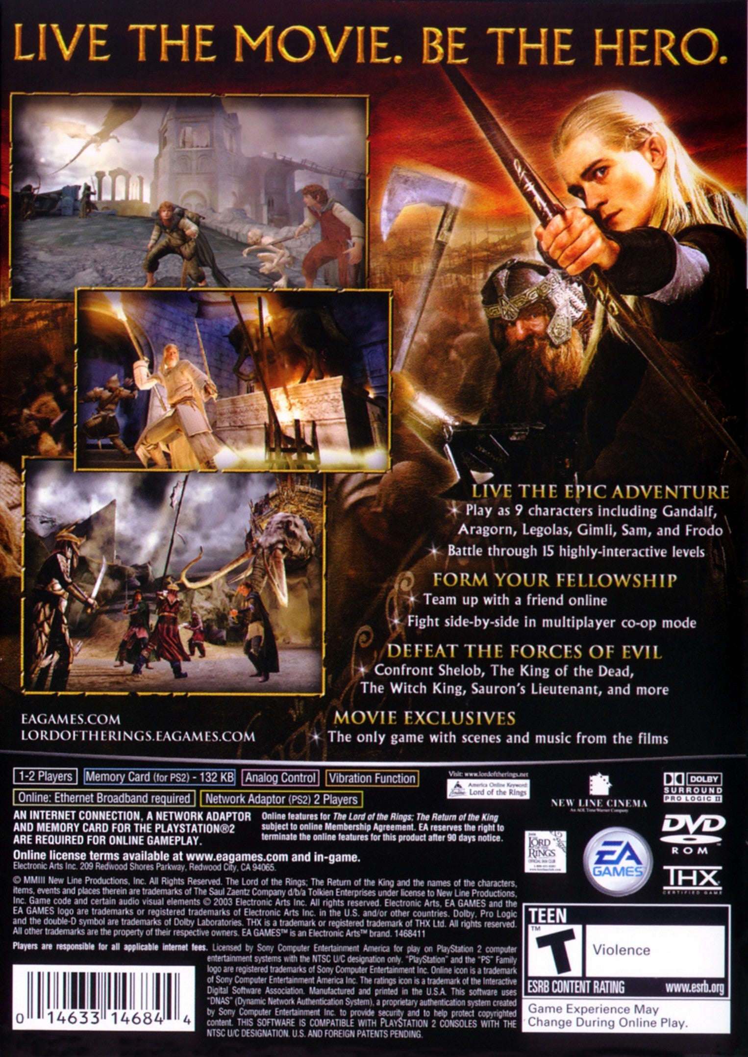 The Lord of the Rings: The Return of the King PS2 - Video Game - Used - CaveGamers - Image 2