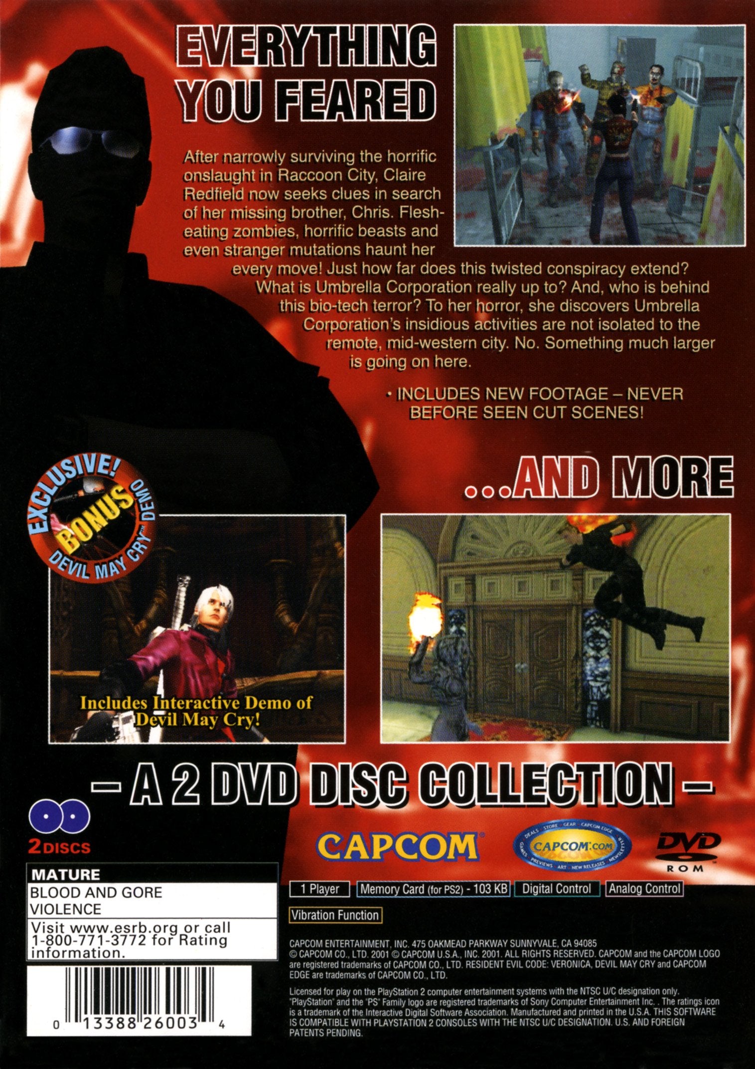 Resident Evil Code: Veronica X PS2 - Video Game - Used - CaveGamers - Image 2