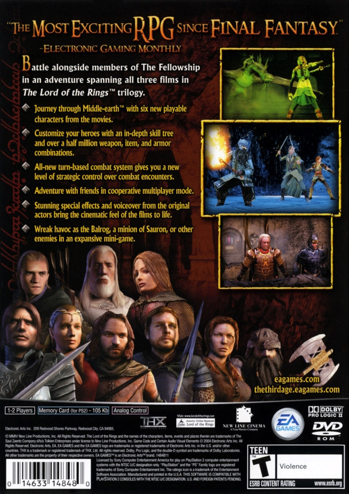 The Lord of the Rings: The Third Age PS2 - Video Game - Used - CaveGamers - Image 2