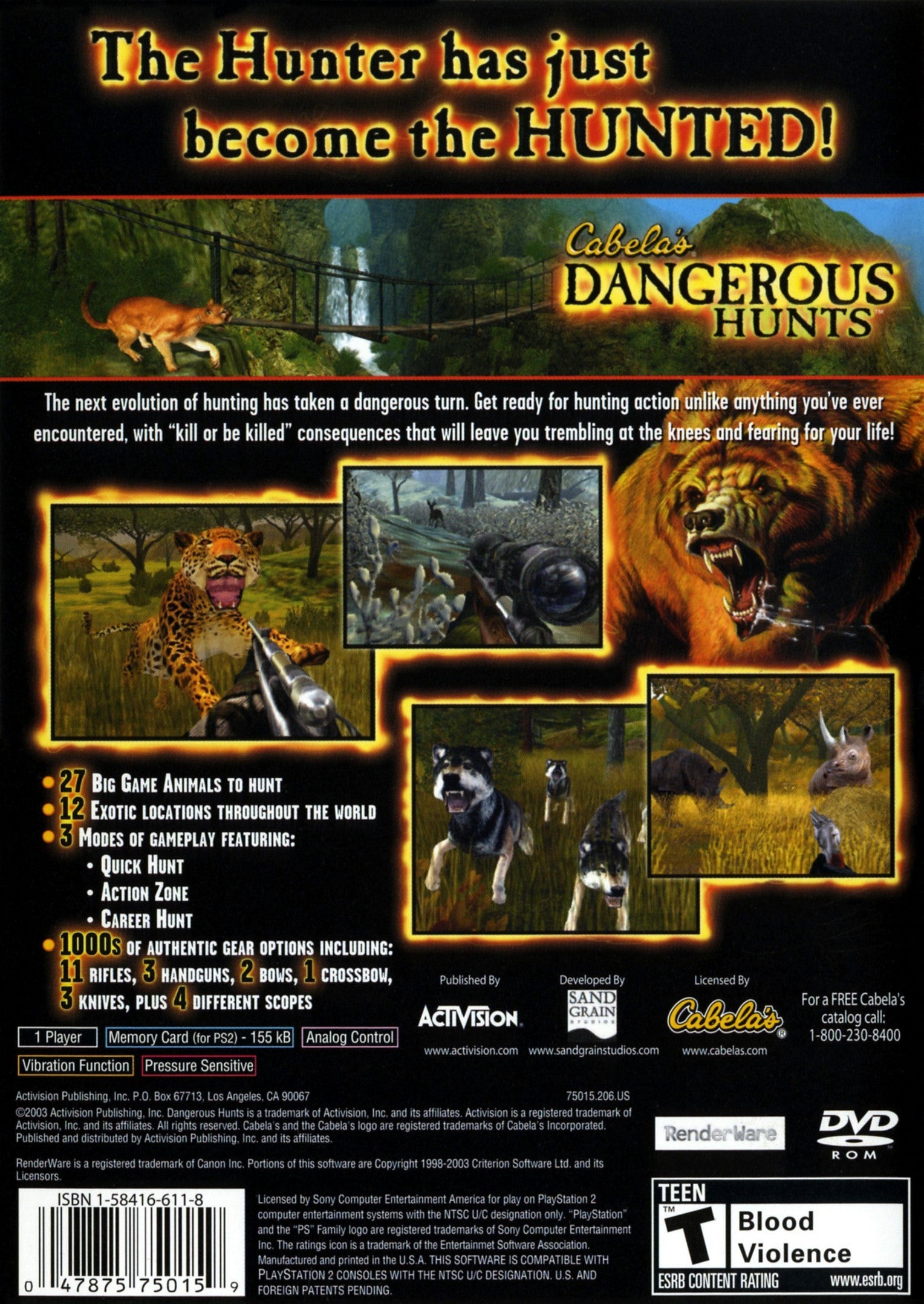 Cabela's Dangerous Hunts PS2 - Video Game - Used - CaveGamers - Image 2