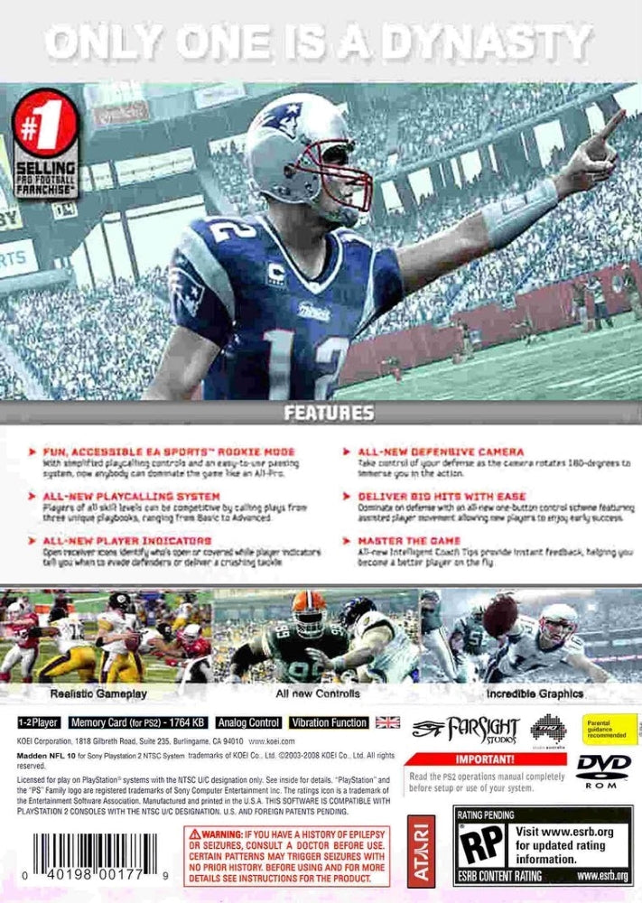 Madden NFL 10 PS2 - Video Game - Used - CaveGamers - Image 2