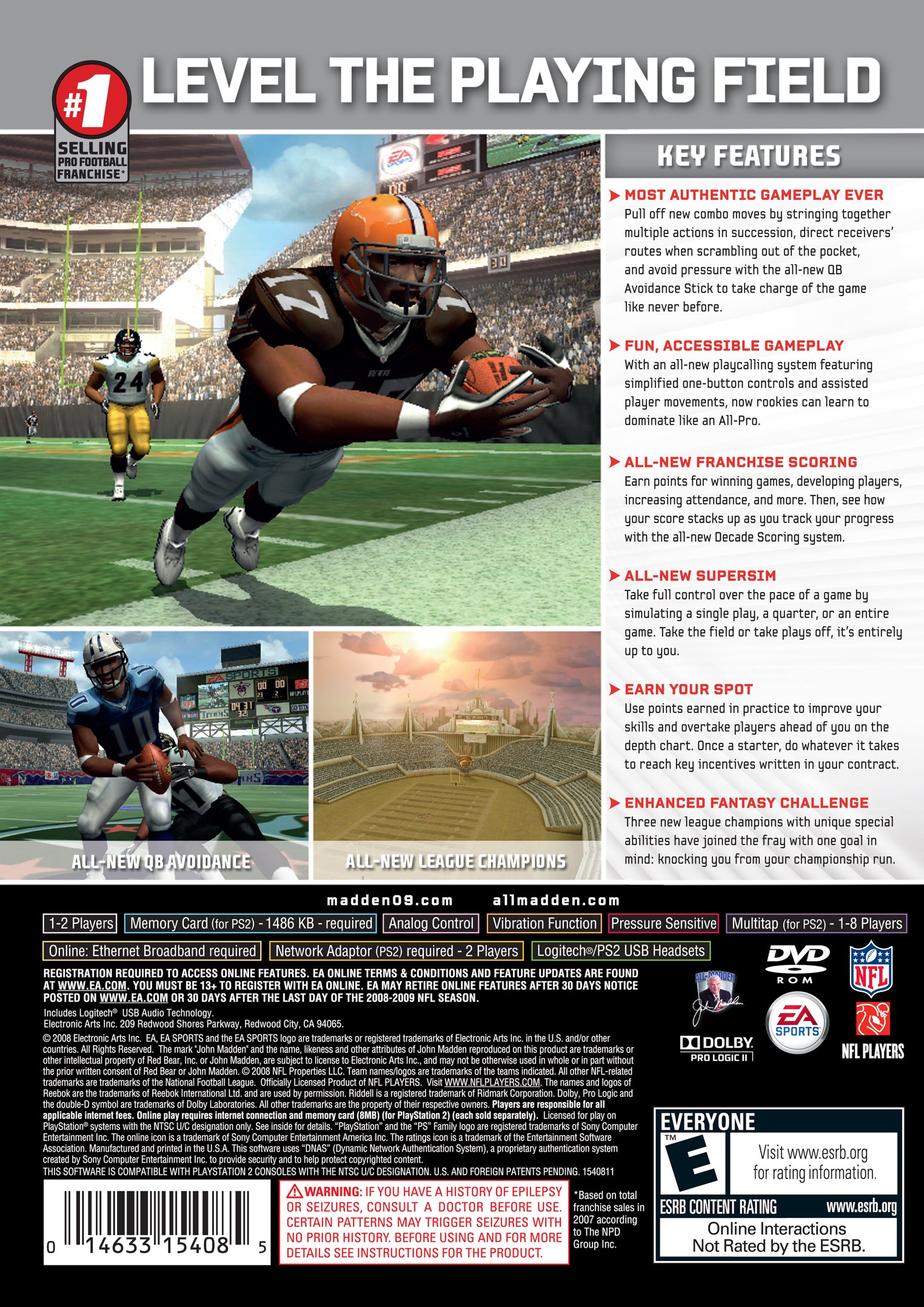 Madden NFL 09 PS2 - Video Game - Used - CaveGamers - Image 2