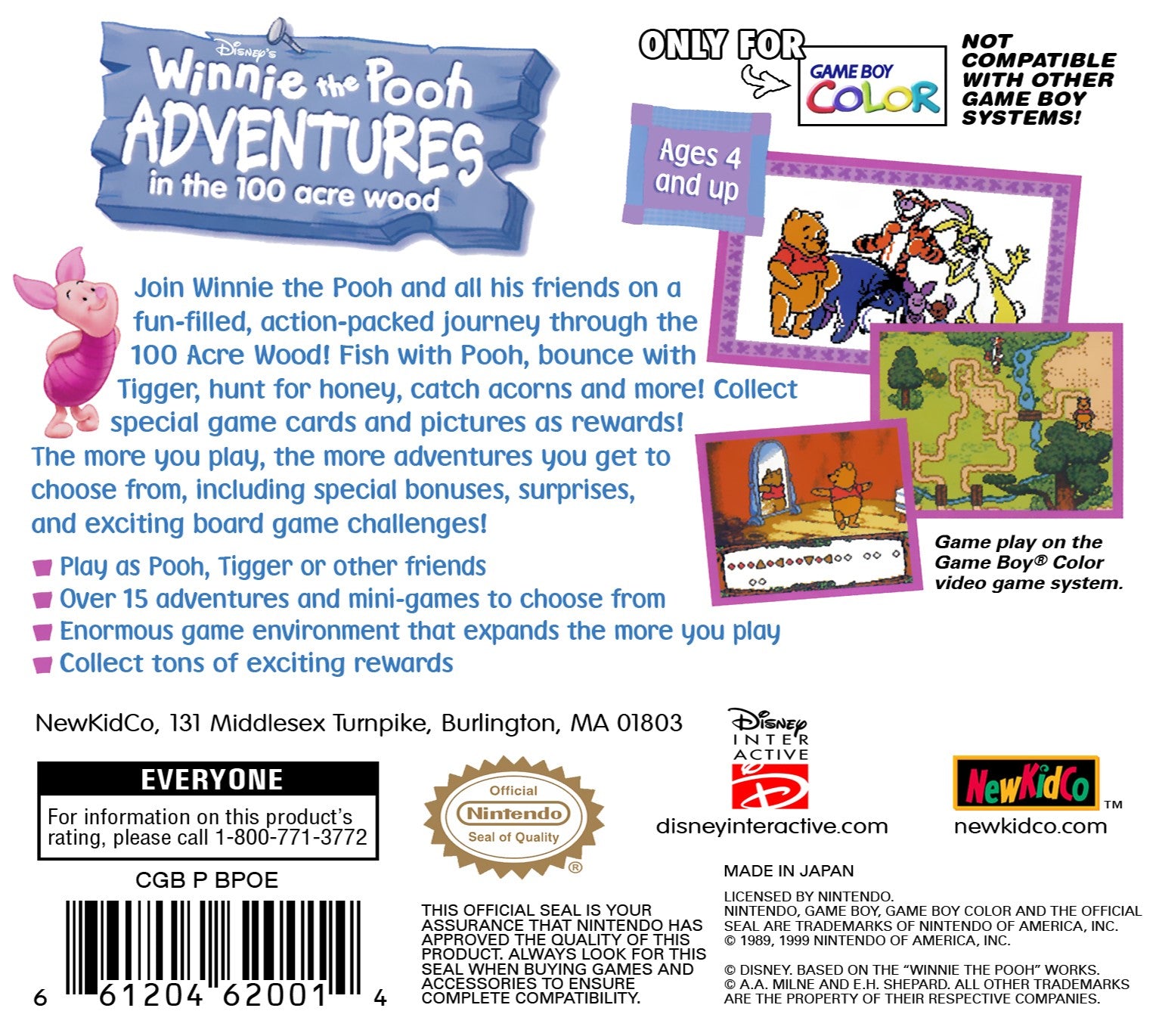 Winnie The Pooh: Adventures in the 100 Acre Wood Game Boy Color - Video Game - Used - CaveGamers - Image 2