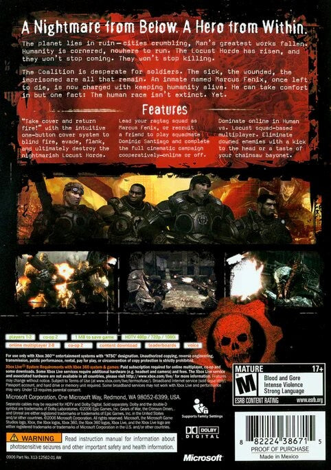 Gears of War Xbox 360 - Video Game - Used - CaveGamers - Image 2