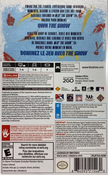 MLB The Show 24 Switch - Video Game - Used - CaveGamers - Image 2