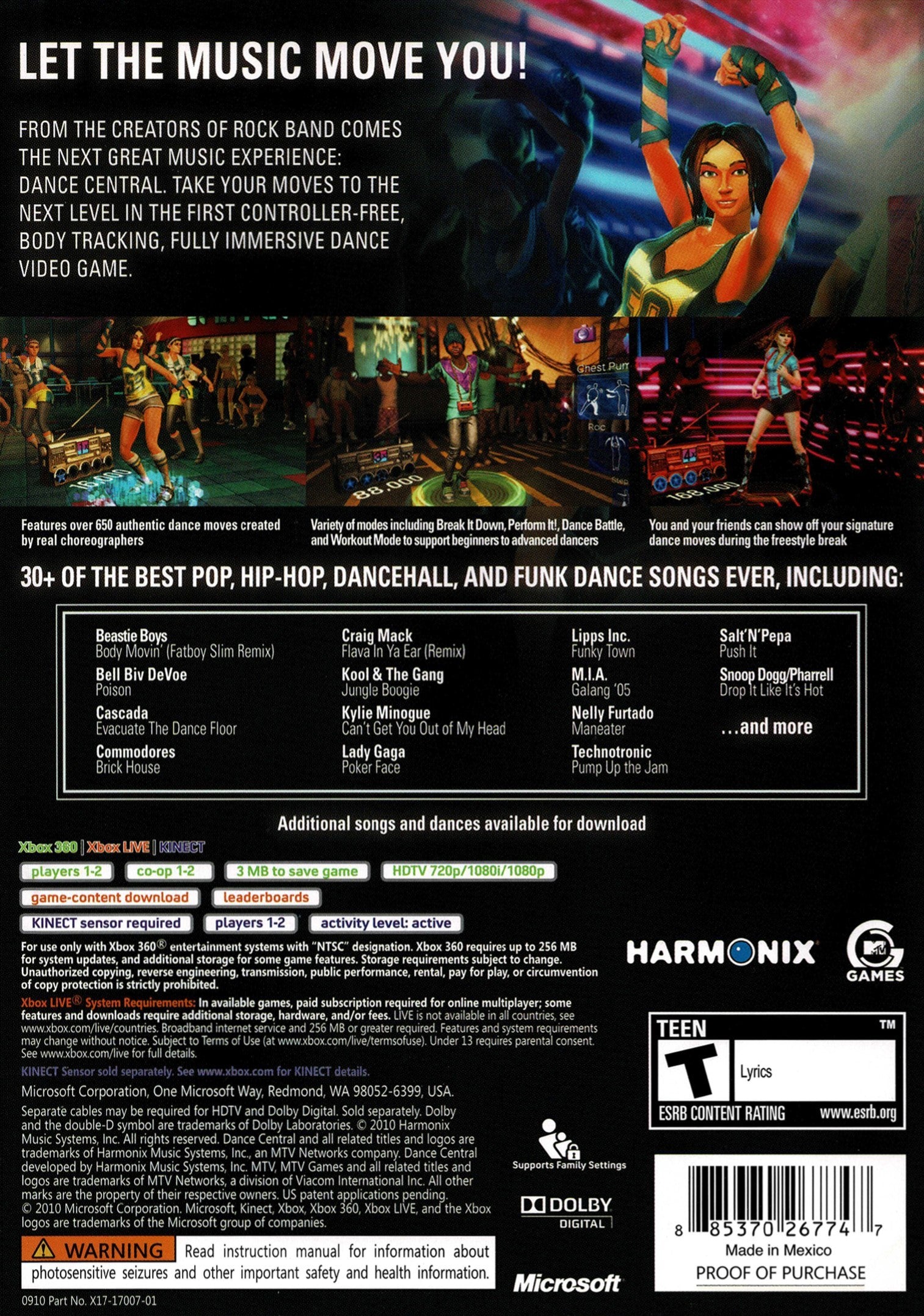 Dance Central Xbox 360 - Video Game - Used - CaveGamers - Image 2
