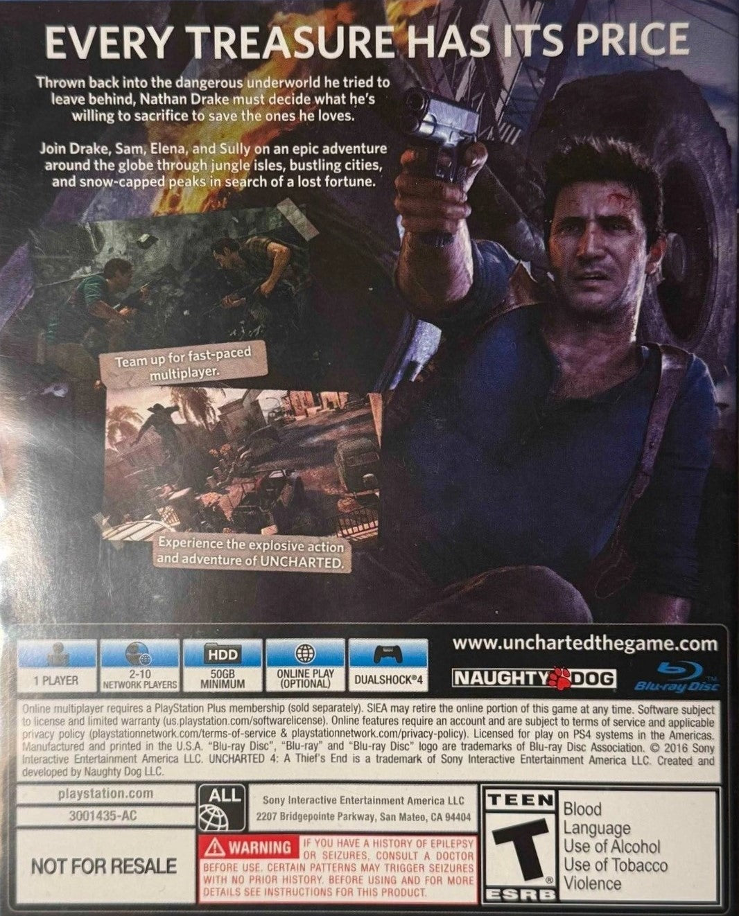 Uncharted 4 A Thief's End PS4 - Video Game - Used - CaveGamers - Image 2