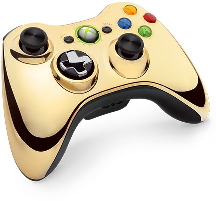 Xbox 360 Wireless Controller - Gold Chrome - Video Game Accessory - Used - CaveGamers - Image 2