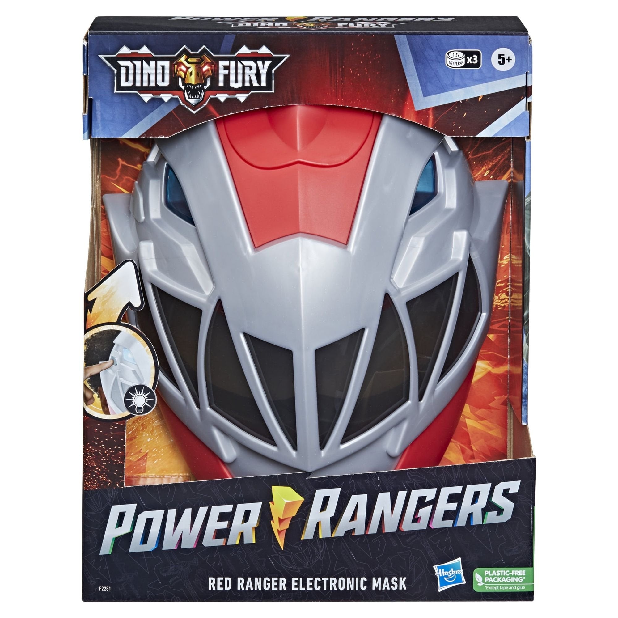 Power Rangers Dino Fury Red Ranger Electronic Mask - Toys - New - CaveGamers