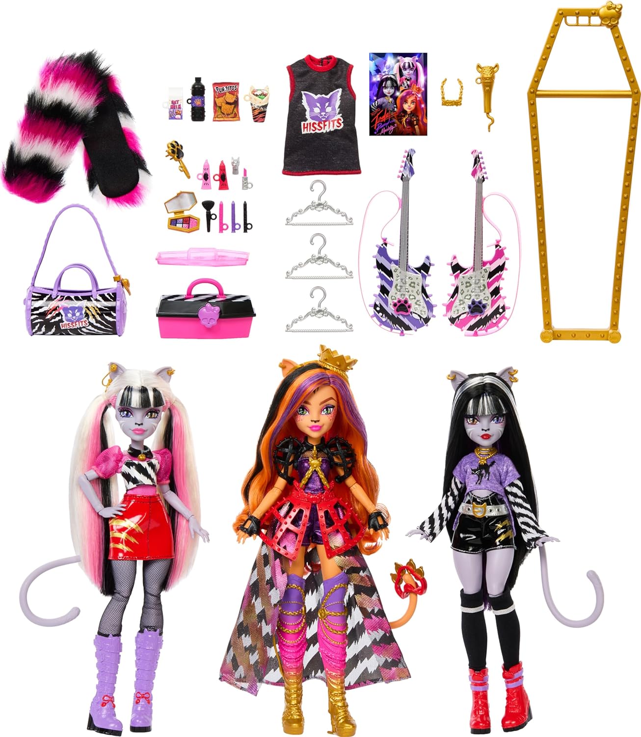 Mattel Monster High Dolls, the Hissfits Band three pack