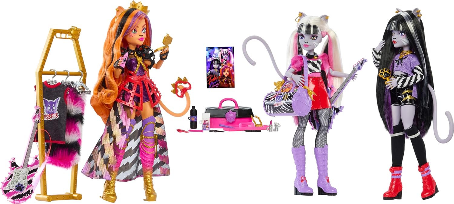 Mattel Monster High Dolls, the Hissfits Band three pack