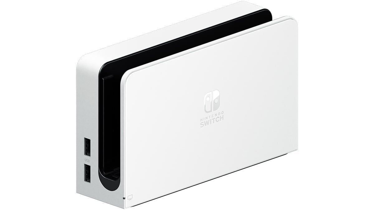 Nintendo Switch OLED Dock - White - Video Game Accessory - Used - CaveGamers