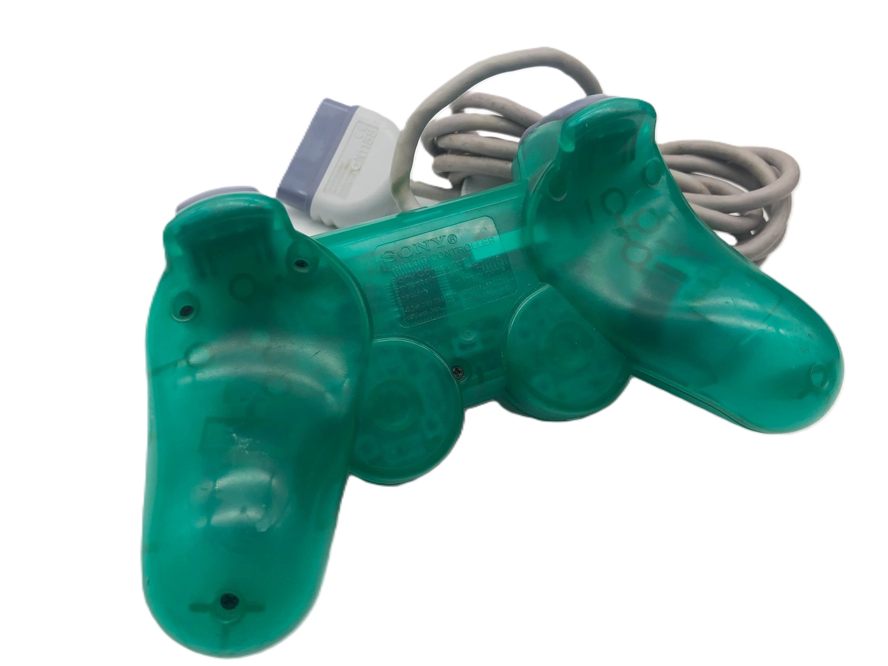 PSone Dualshock Analog Controller - Emerald Green Playstation - Video Game Accessory - Used - CaveGamers - Image 2