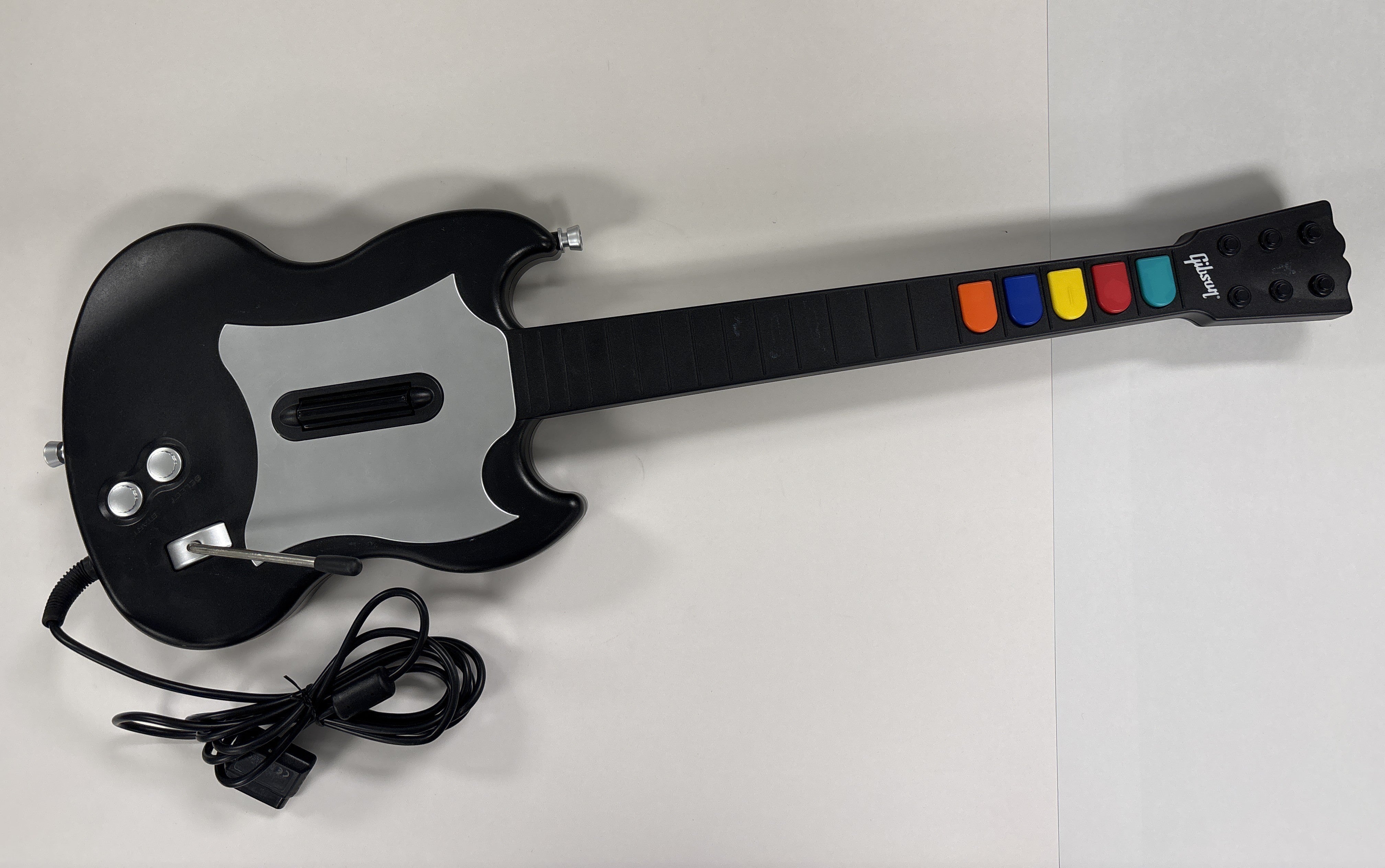 Guitar Hero Gibson SG Guitar Controller - Black/Silver PS2 - Video Game Accessory - Used - CaveGamers