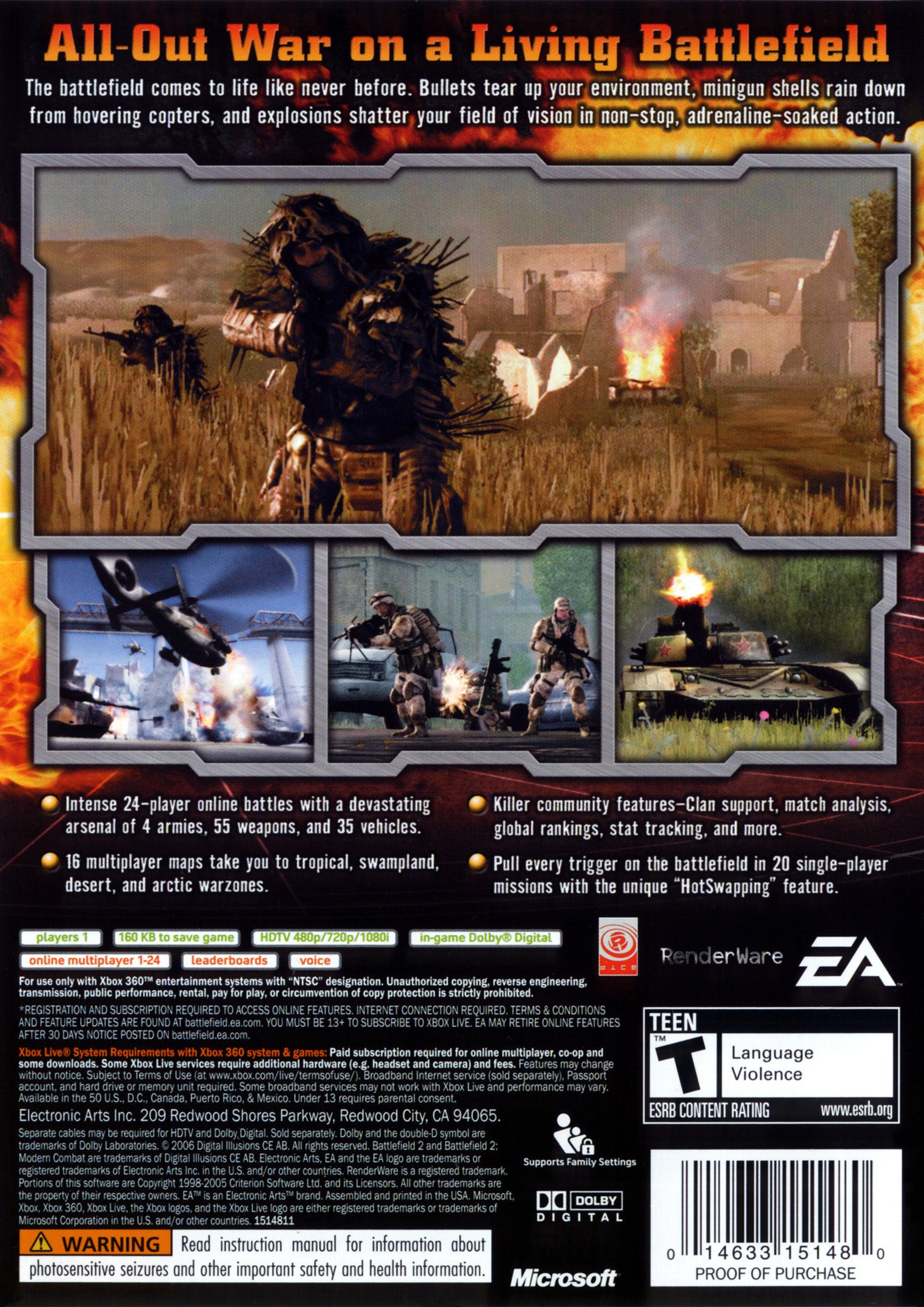 Battlefield 2 Modern Combat Xbox 360 - Video Game - Used - CaveGamers - Image 2