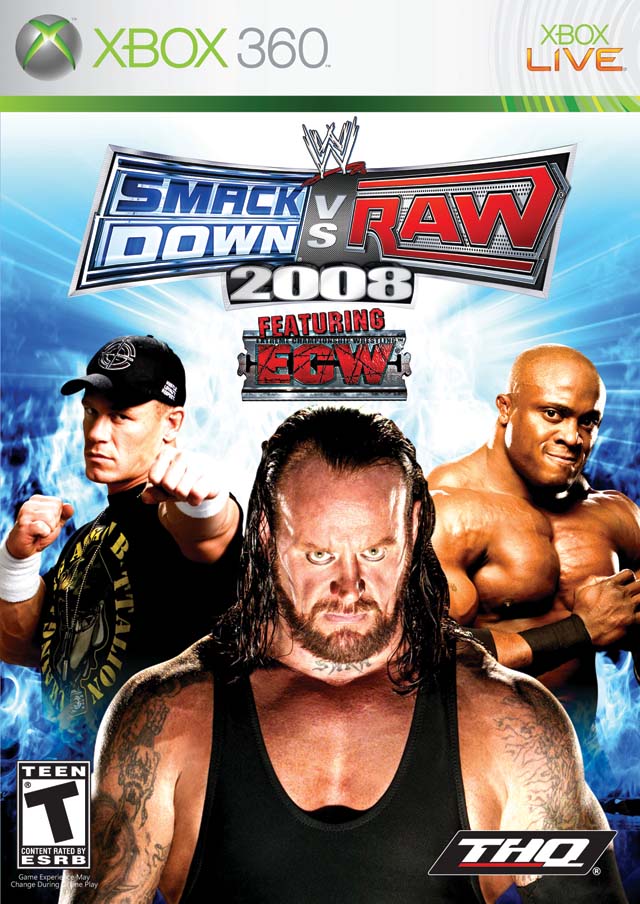 WWE SmackDown vs Raw 2008 Xbox 360 - Video Game - Used - CaveGamers