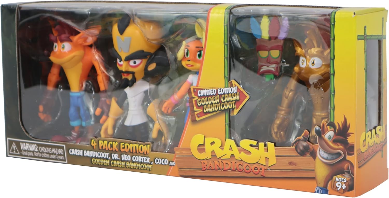 Crash Bandicoot 4 Pack with Mask 11cm Action Figure