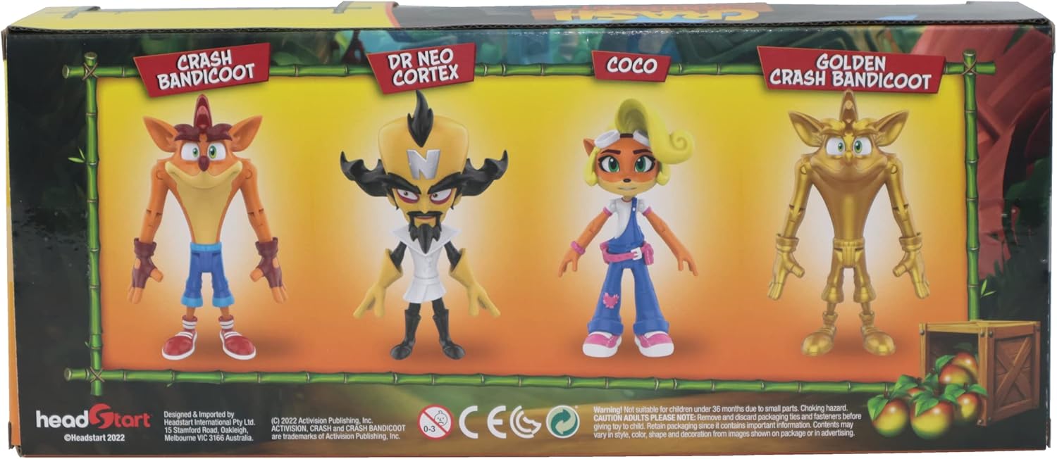 Crash Bandicoot 4 Pack with Mask 11cm Action Figure