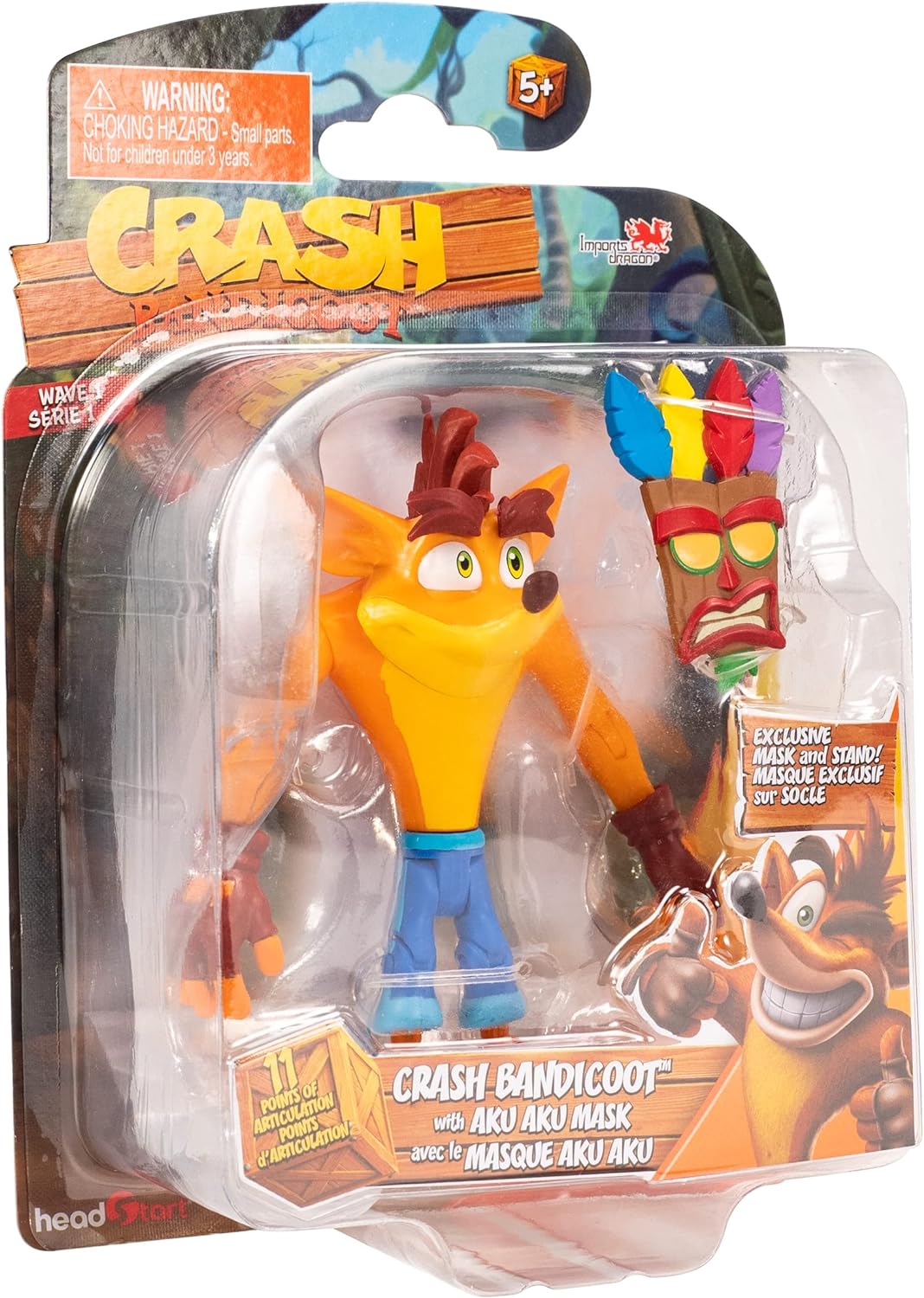 Crash Bandicoot with Mask 11cm Action Figure Action Figures - Toys - New - CaveGamers - Image 2