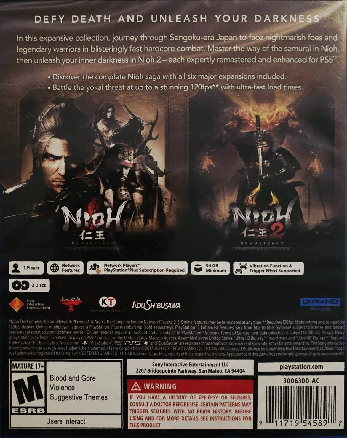 Nioh Remastered Complete Edition (Blue)