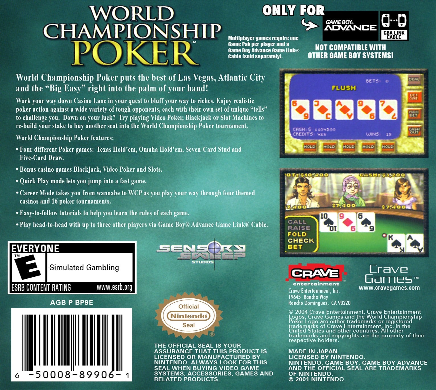 World Championship Poker Game Boy Advance - Video Game - Used - CaveGamers - Image 2