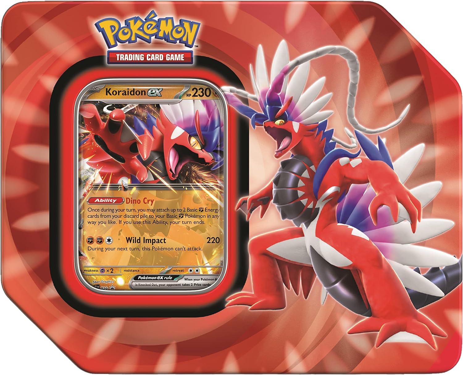 Pokemon TCG: Paldea Legends Tin - Koraidon - Trading Card - New - CaveGamers