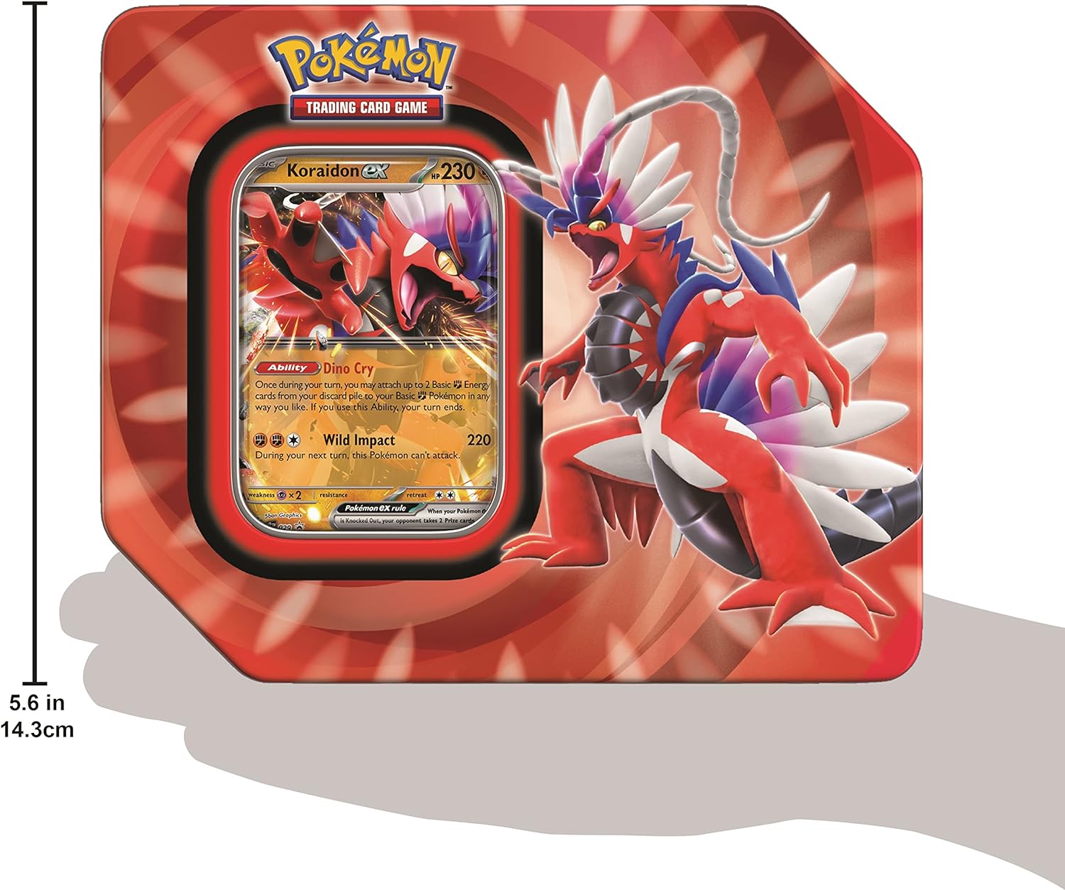 Pokemon TCG: Paldea Legends Tin - Koraidon - Trading Card - New - CaveGamers - Image 2