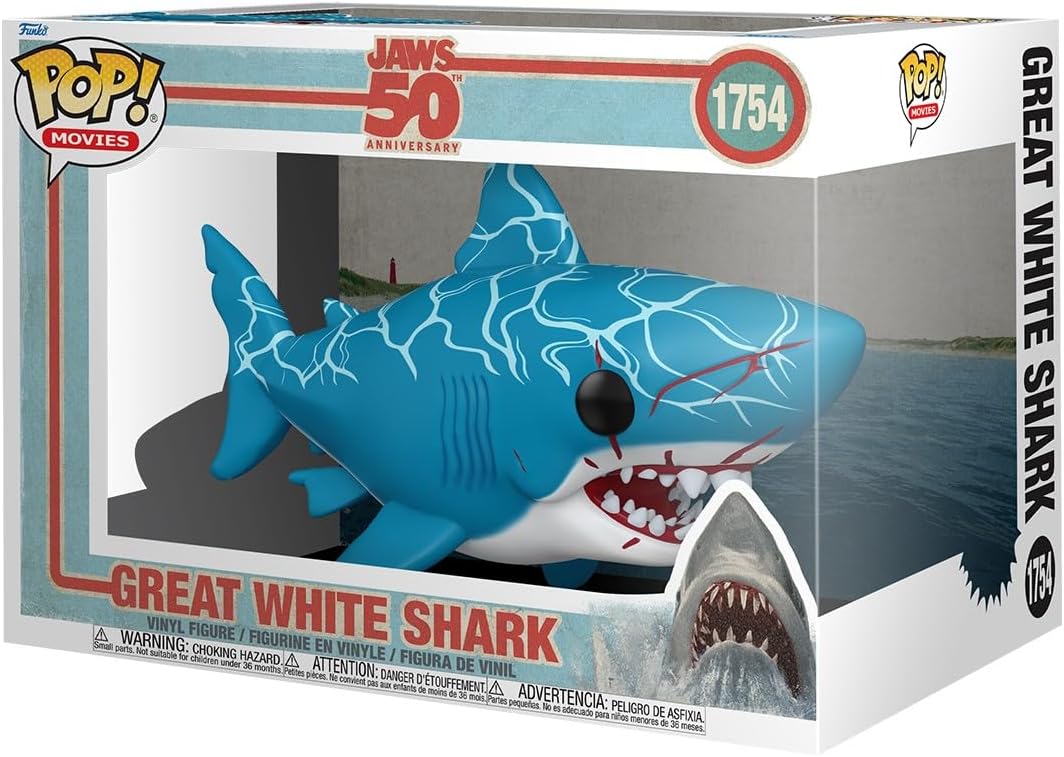 Funko Pop! Jaws 50th Anniversary Great White Shark Super 6-Inch Vinyl Figure #1754 - Toys - New - CaveGamers