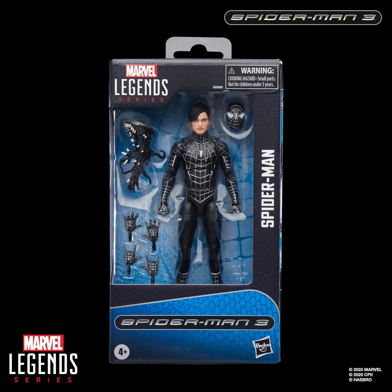 Spider-Man Marvel Legends Series Spider-Man 3 Symbiote Suit 6" Action Figure