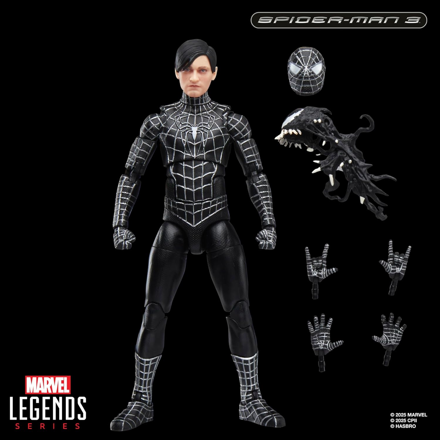 Spider-Man Marvel Legends Series Spider-Man 3 Symbiote Suit 6" Action Figure