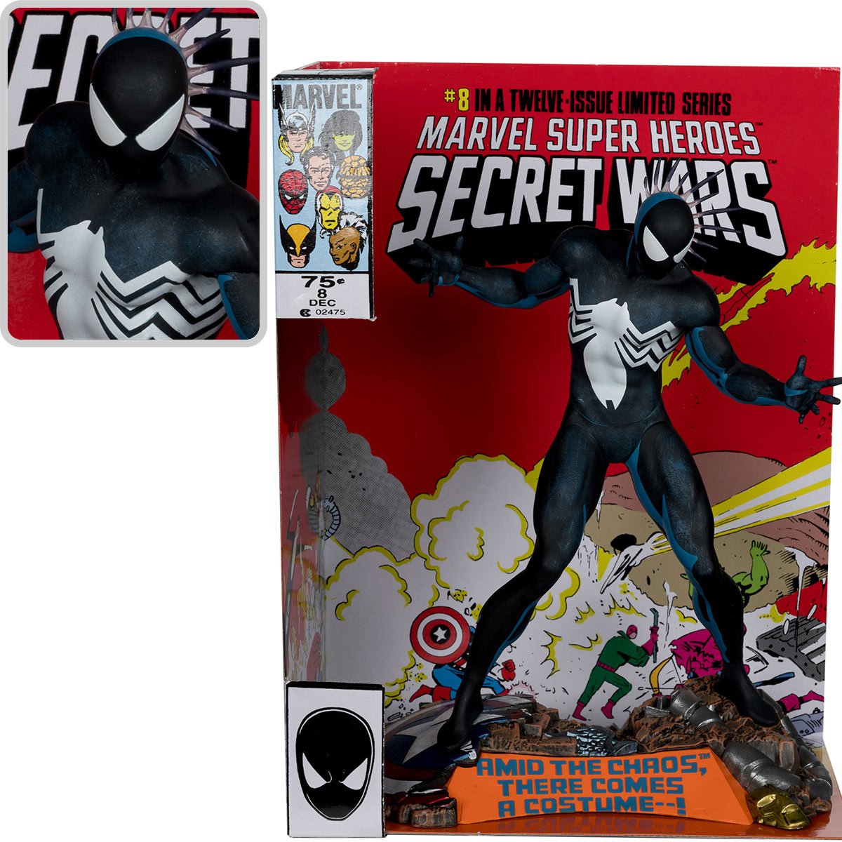 Marvel Spider-Man Marvel Super Heroes Secret Wars #8 1:6 Scale Posed Figure with Scene and Comic Action Figures - Toys - New - CaveGamers