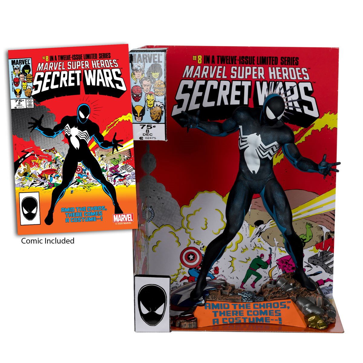 Marvel Spider-Man Marvel Super Heroes Secret Wars #8 1:6 Scale Posed Figure with Scene and Comic Action Figures - Toys - New - CaveGamers - Image 2
